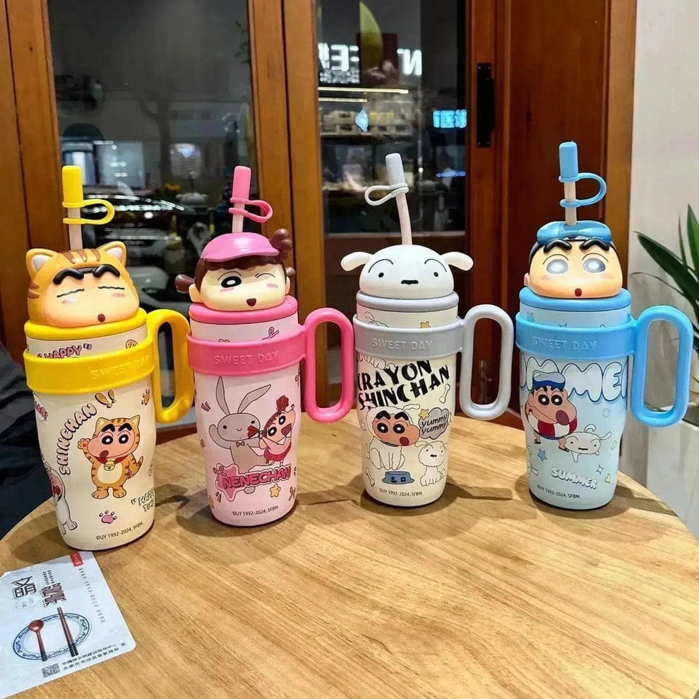 3D Shinchan Insulated Steel Tumbler - Cutest Sipper