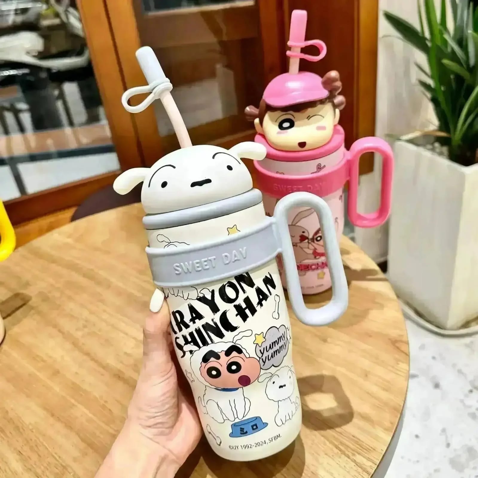 3D Shinchan Insulated Steel Tumbler - Cutest Sipper